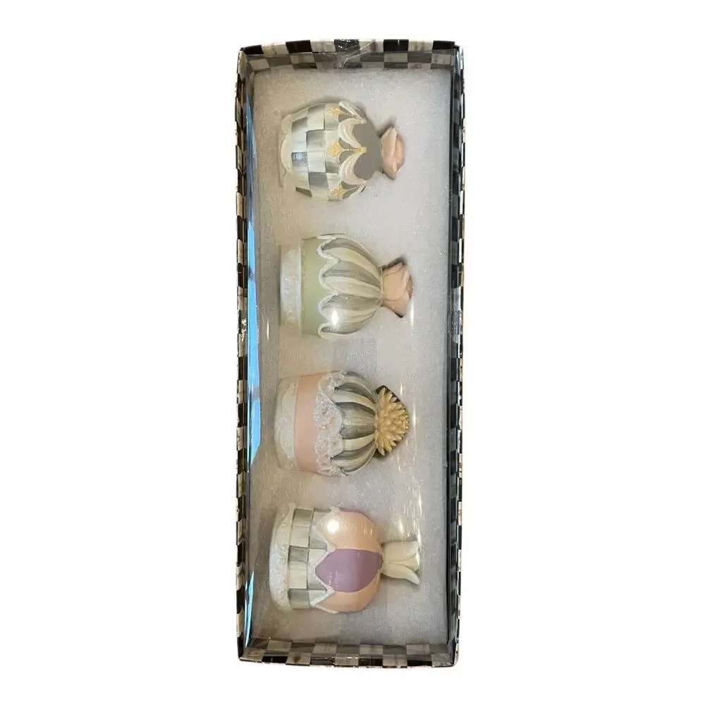 Brand New Mackenzie Childs Cameo Petit Fours, Set of 4 RETIRED